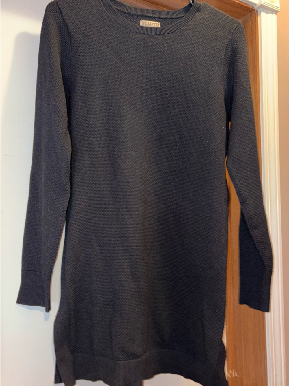 Duluth Trading Co Navy Textured Knit Long Sleeve Tunic